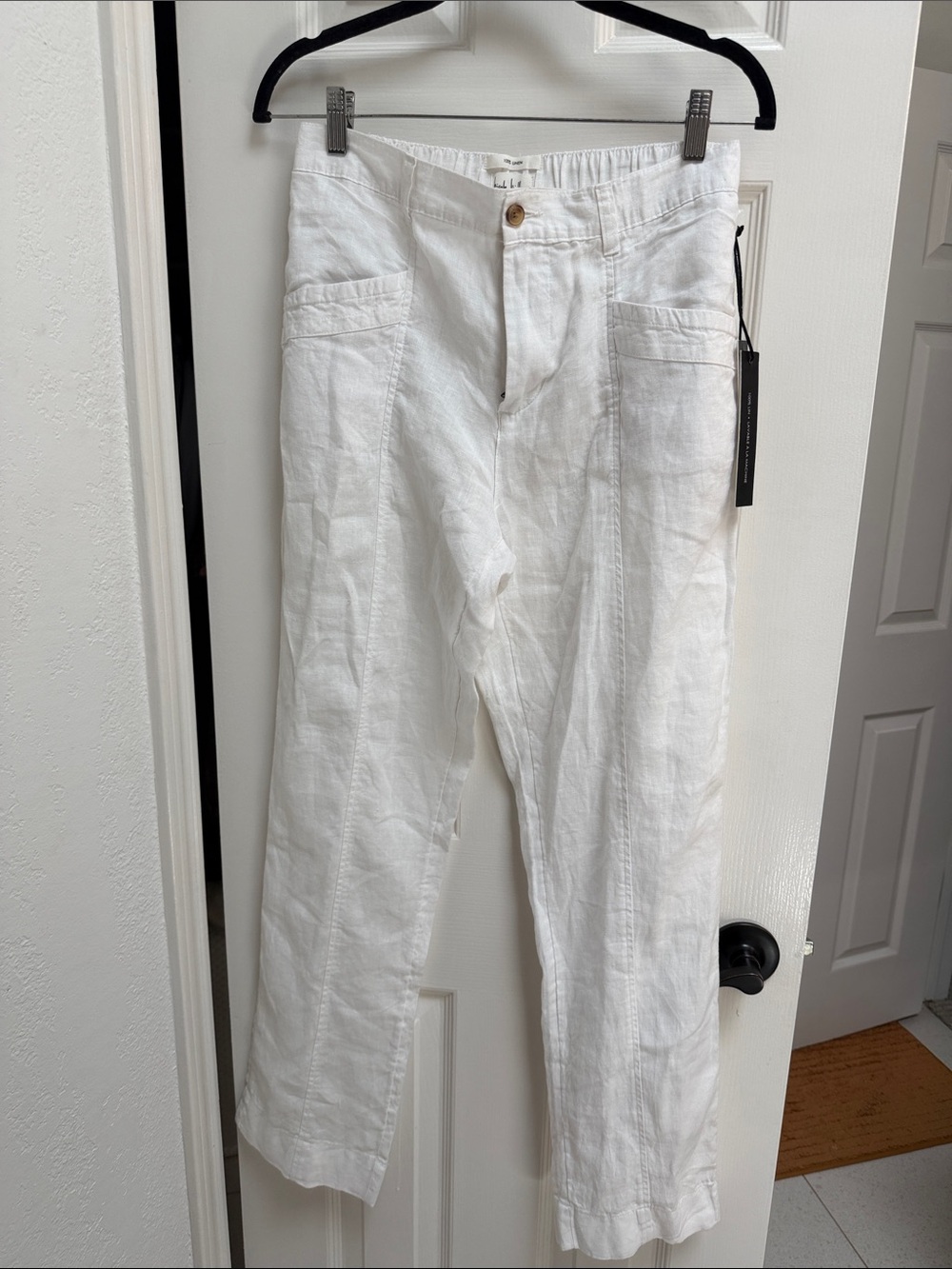 NWT Nicole Miller White Linen Pants (M)